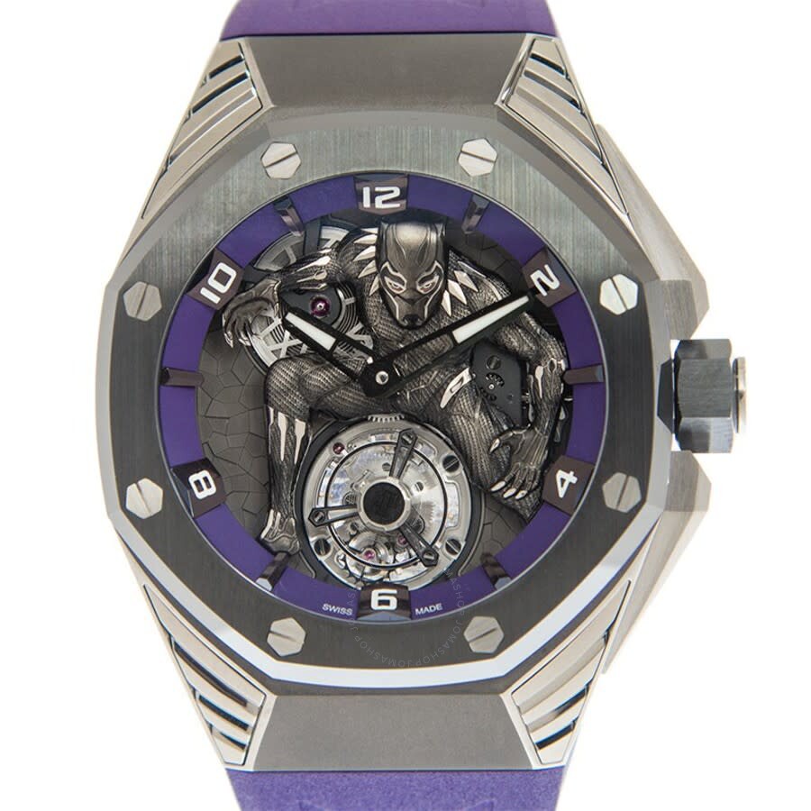 Audemars Piguet Royal Oak Concept “Black Panther” Tourbillon Hand Wind Silver Dial Men's Watch 26620IO.OO.D077CA.01