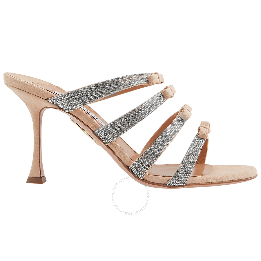 Aquazzura Ladies New Nude Tali 85 Bow Detail Sandals