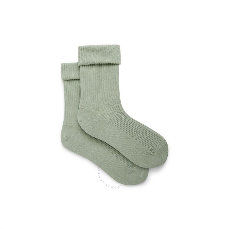 Bonpoint Girls Celadon Green Ribbed Knit Socks