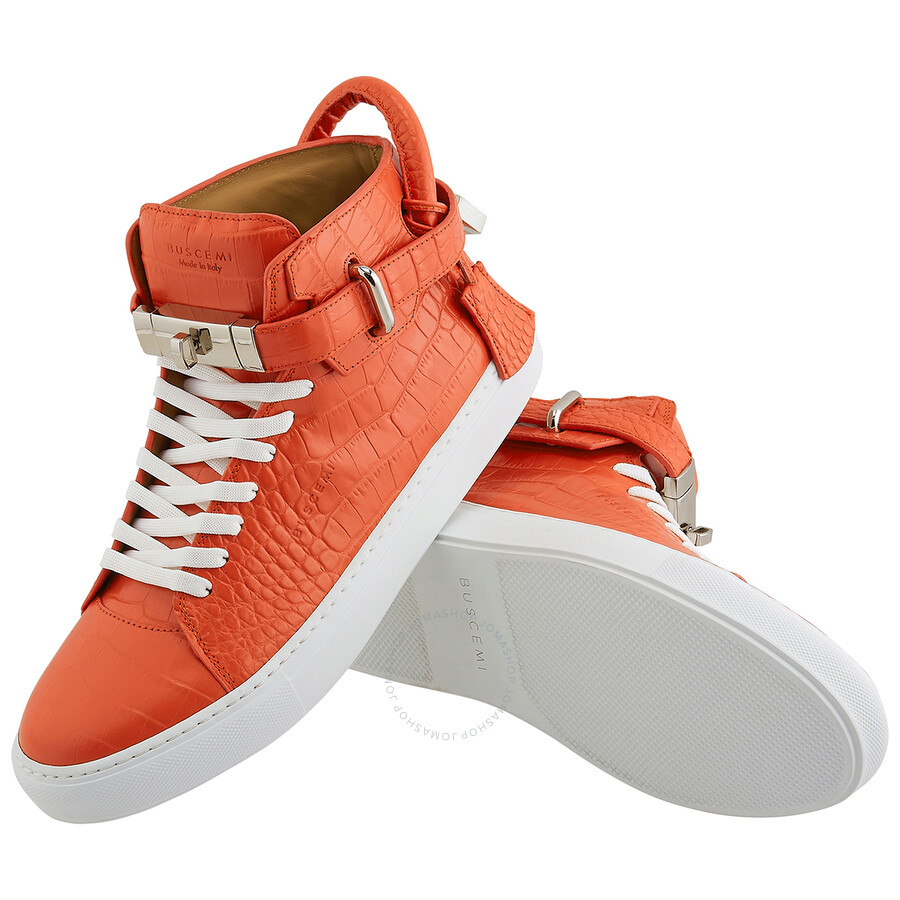 Buscemi Men's Croco Leather High-top Sneakers