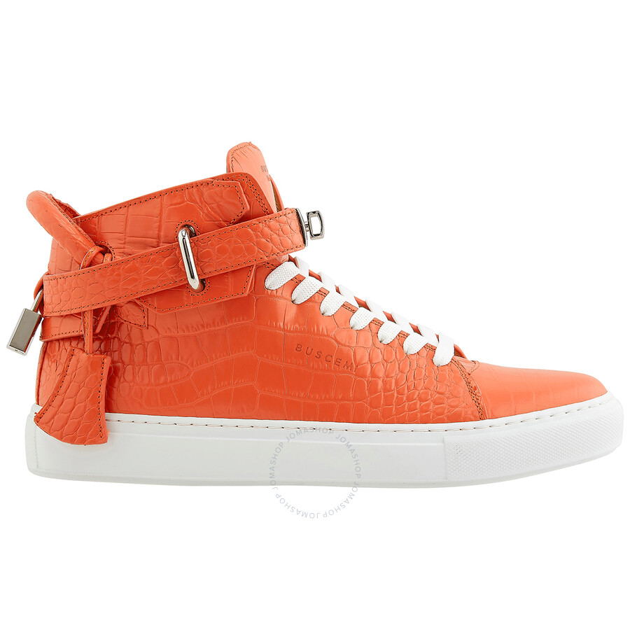 Buscemi Men's Croco Leather High-top Sneakers