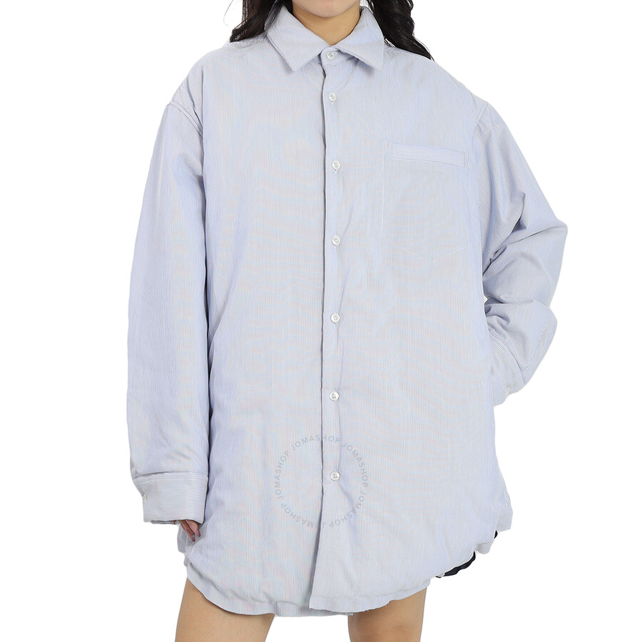 Maison Margiela Oversized Striped Long Sleeve Cotton Shirt