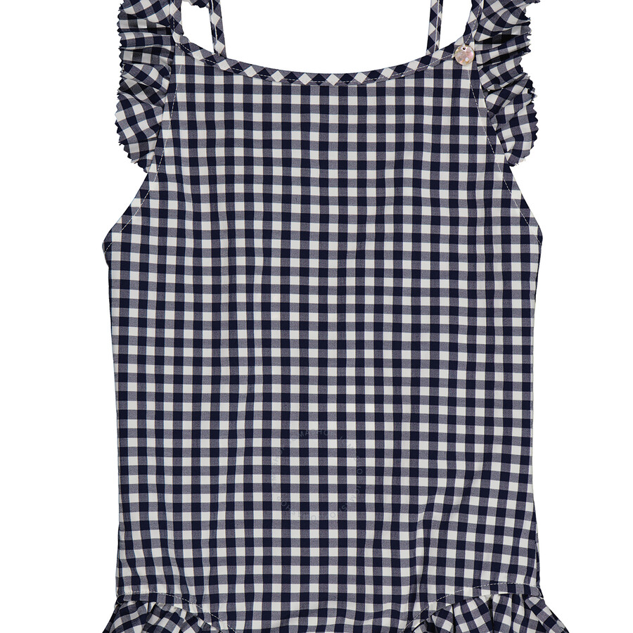 Bonpoint Girls Gingham Print Acapulco Swimsuit