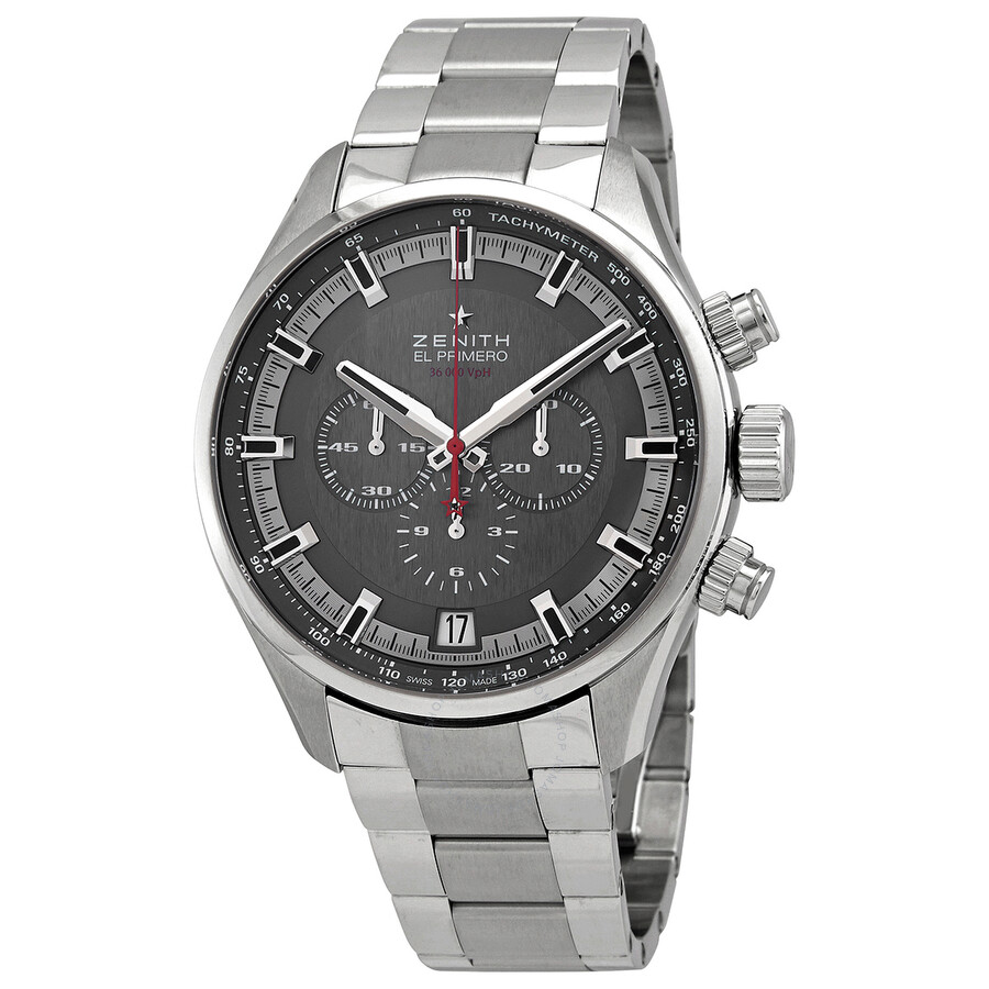 Zenith El Primero Grey Dial Chronograph Stainless Steel Automatic Men's Watch 03228040091M2280