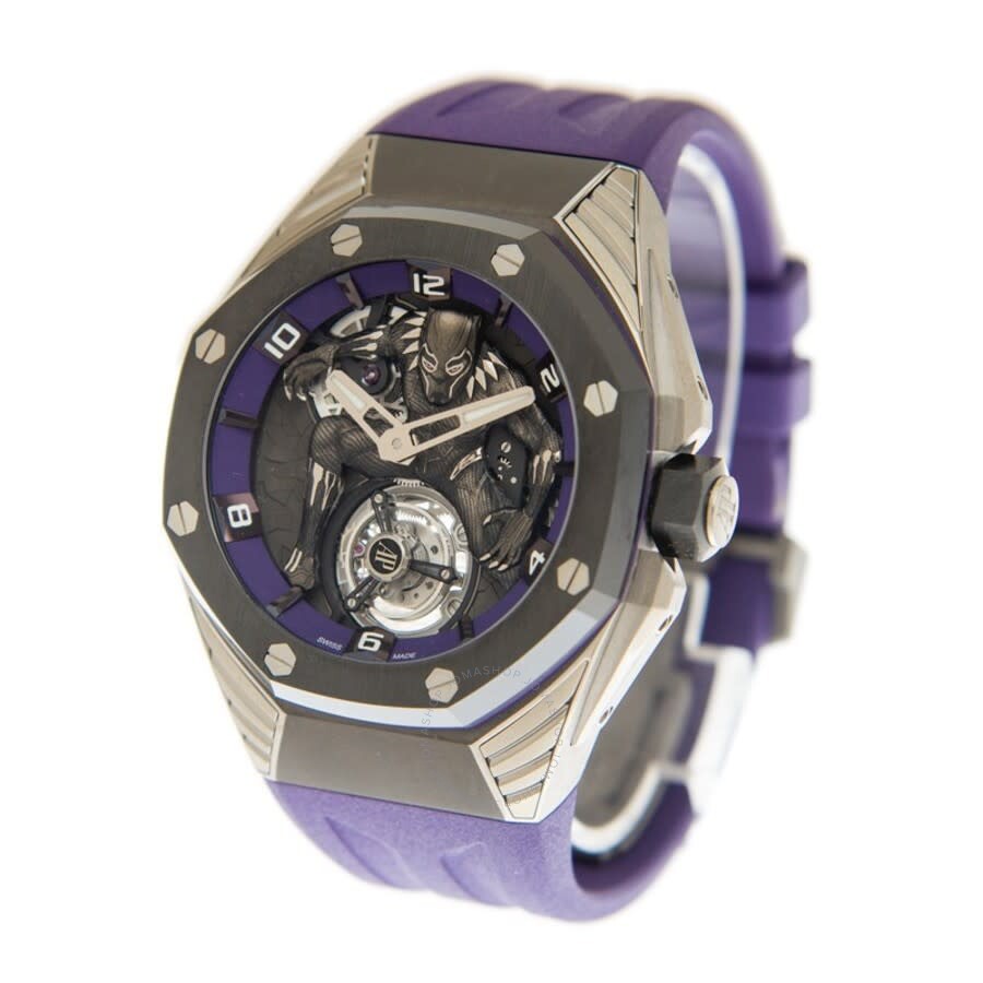 Audemars Piguet Royal Oak Concept “Black Panther” Tourbillon Hand Wind Silver Dial Men's Watch 26620IO.OO.D077CA.01