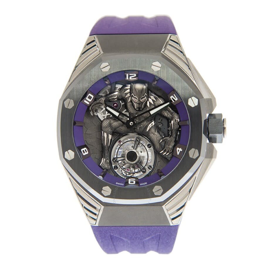 Audemars Piguet Royal Oak Concept “Black Panther” Tourbillon Hand Wind Silver Dial Men's Watch 26620IO.OO.D077CA.01