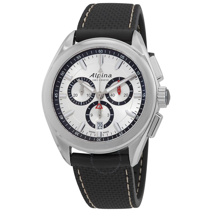 Alpina Alpiner Chronograph Quartz Silver Dial Men's Watch AL-373SB4E6-BF