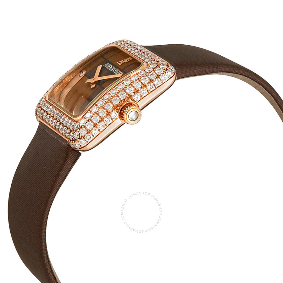 Audemars Piguet Brown Dial 18K Rose Gold Diamond Ladies Watch 77215OR.ZZ.A080SU.01