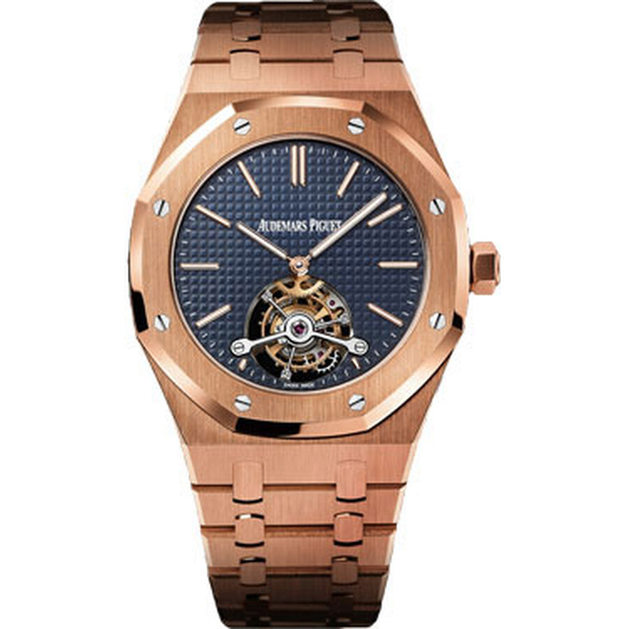 Audemars Piguet Royal Oak Extra Thin Tourbillon Blue Dial 18 kt Rose Gold Men's Watch 26510OR.OO.1220OR.01