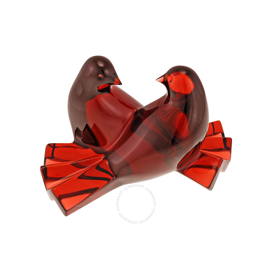 Baccarat Crystal Loving Doves Ruby Figurine 2102796