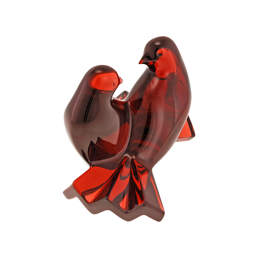 Baccarat Crystal Loving Doves Ruby Figurine 2102796