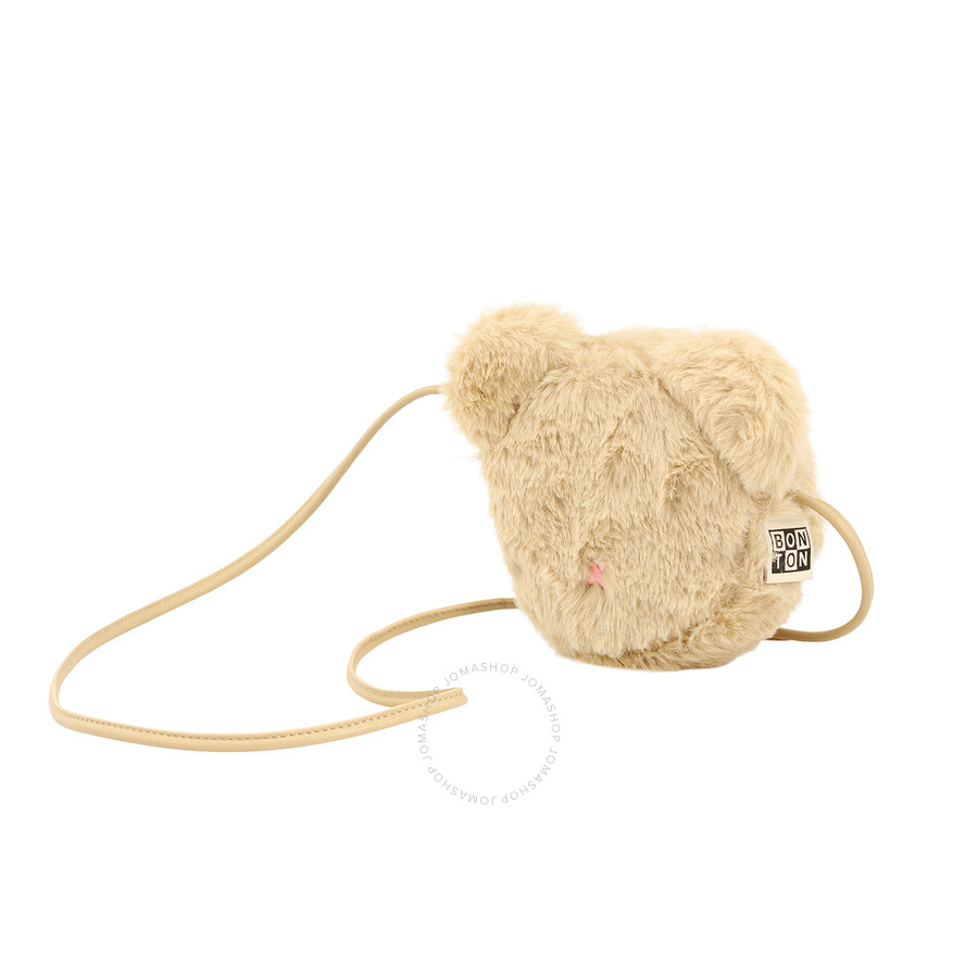 Bonton Girls Bear Head Fur Bag