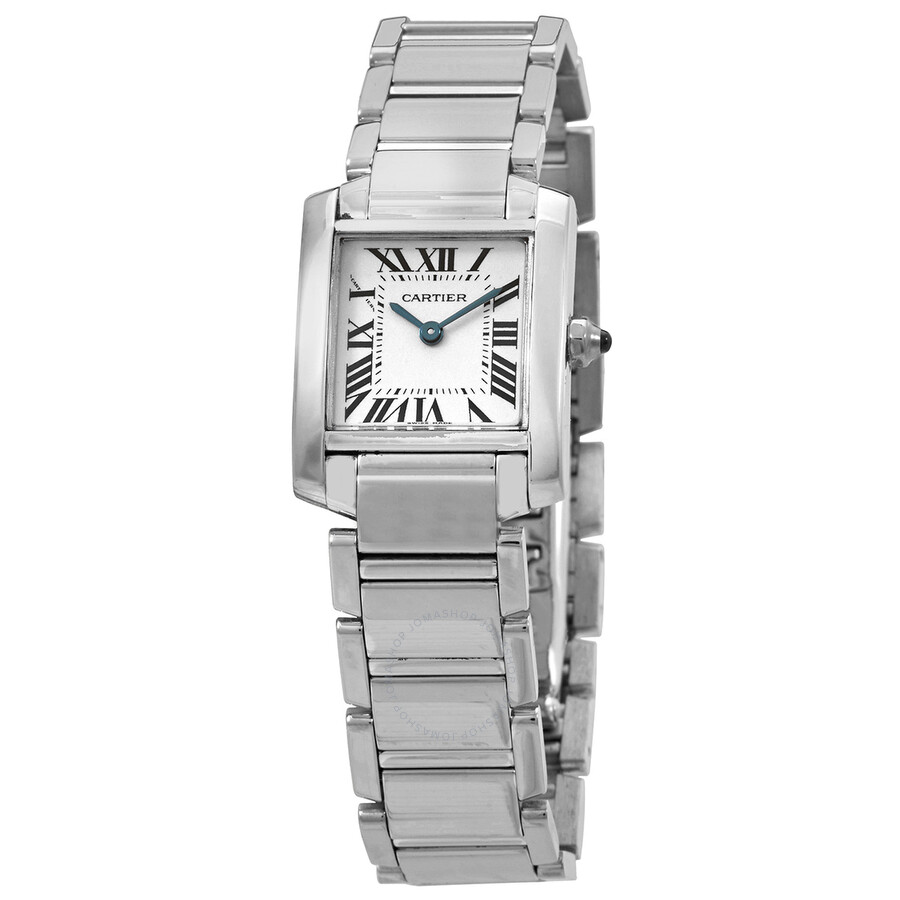 Cartier Tank Francaise Silver Dial 18kt White Gold Ladies Watch W50012S3