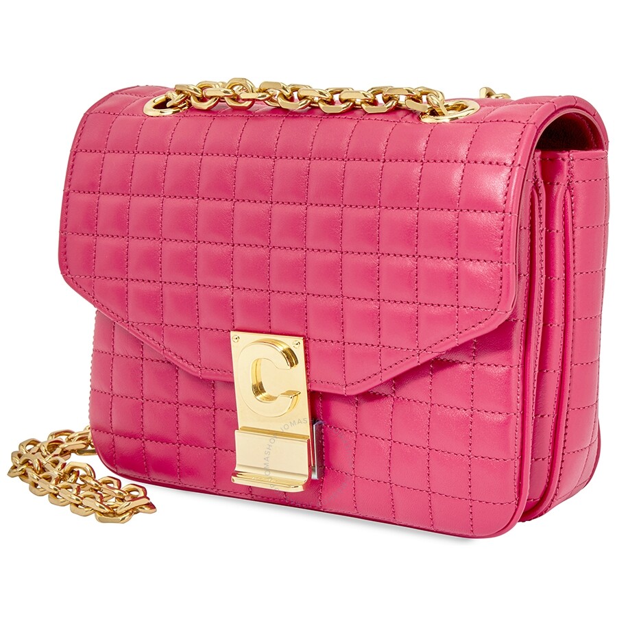 Celine Pink Small C Quilted Shoulder Bag