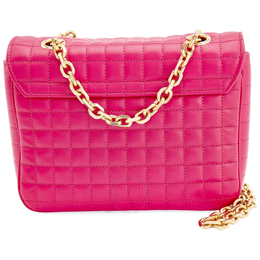 Celine Pink Small C Quilted Shoulder Bag