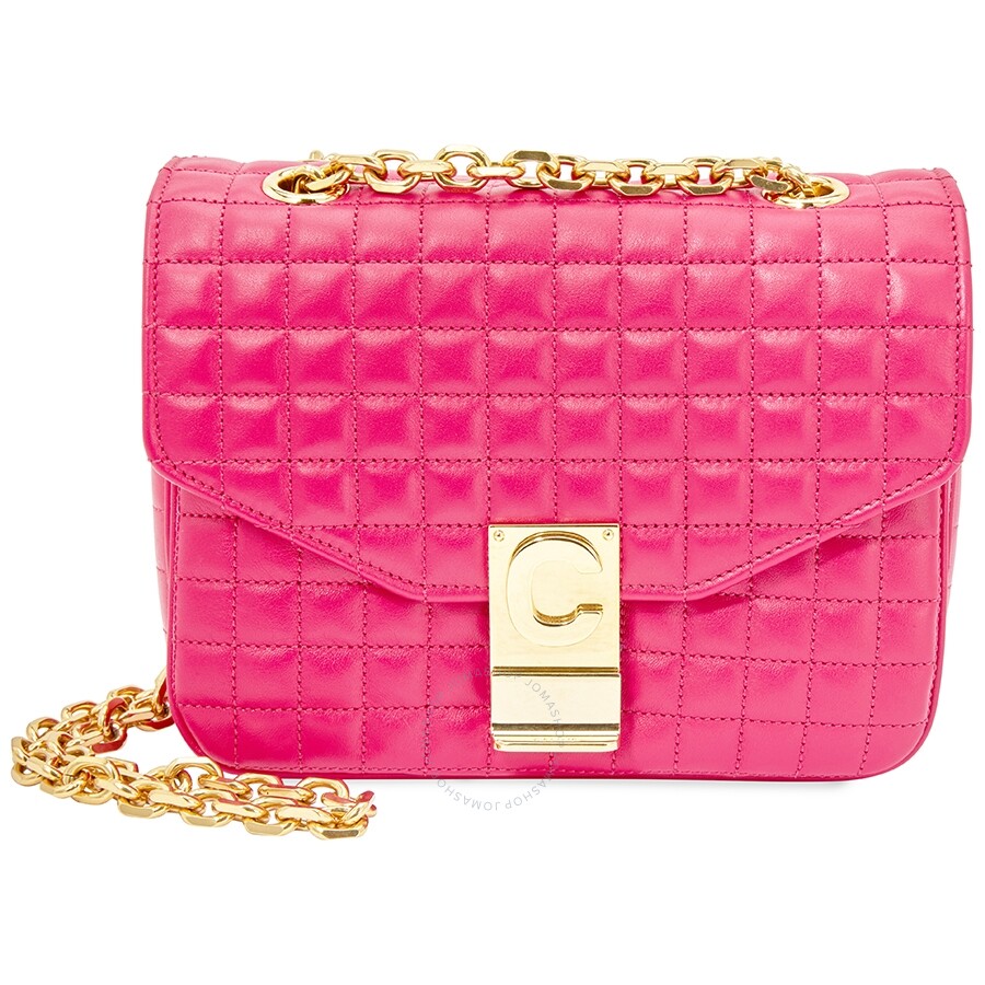 Celine Pink Small C Quilted Shoulder Bag