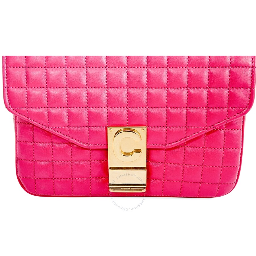 Celine Pink Small C Quilted Shoulder Bag