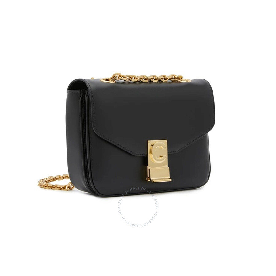 Celine Small C Black Shoulder Bag in Shiny Calfskin