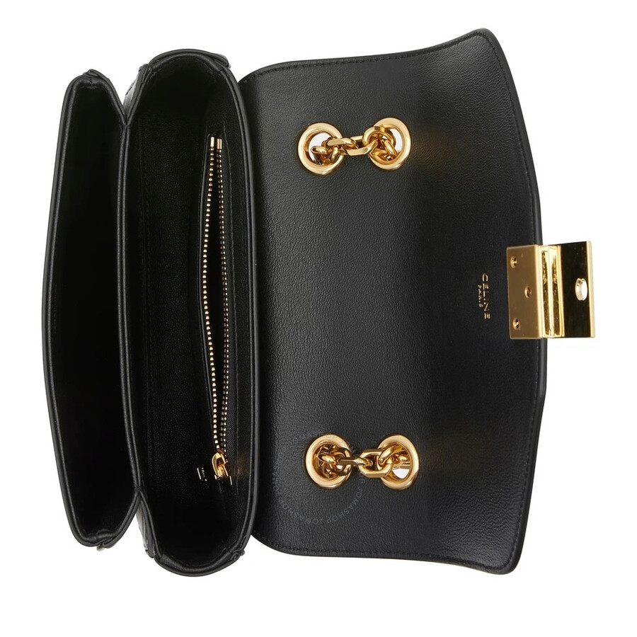 Celine Small C Black Shoulder Bag in Shiny Calfskin