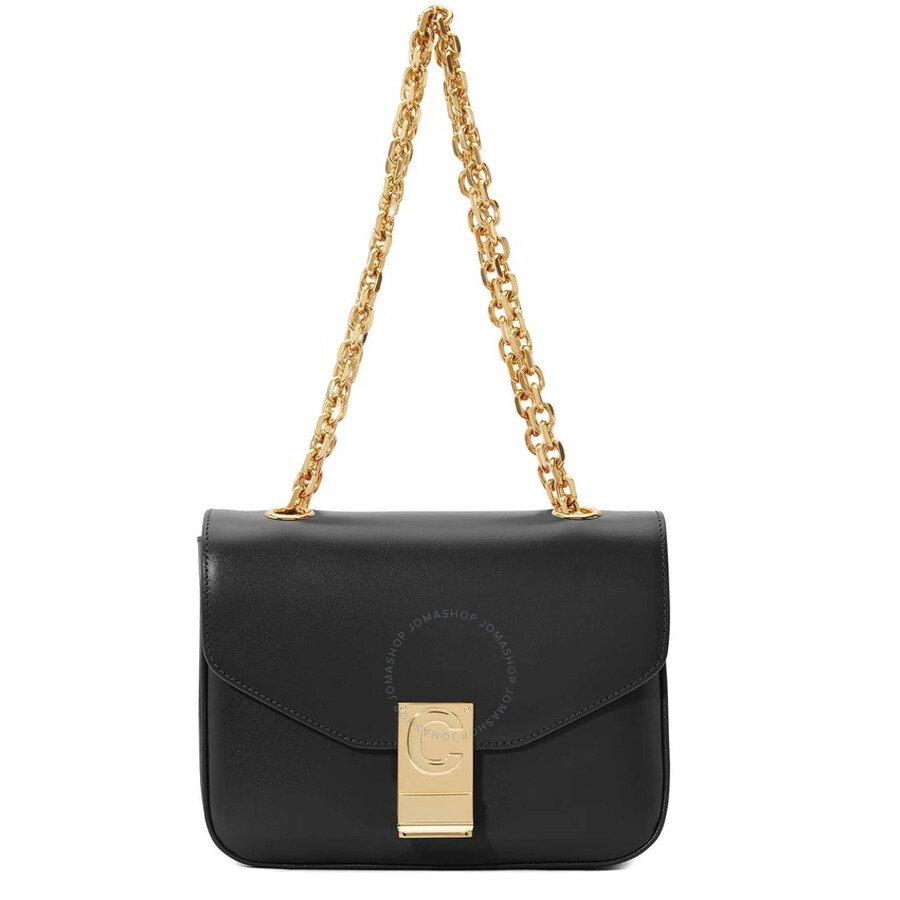 Celine Small C Black Shoulder Bag in Shiny Calfskin