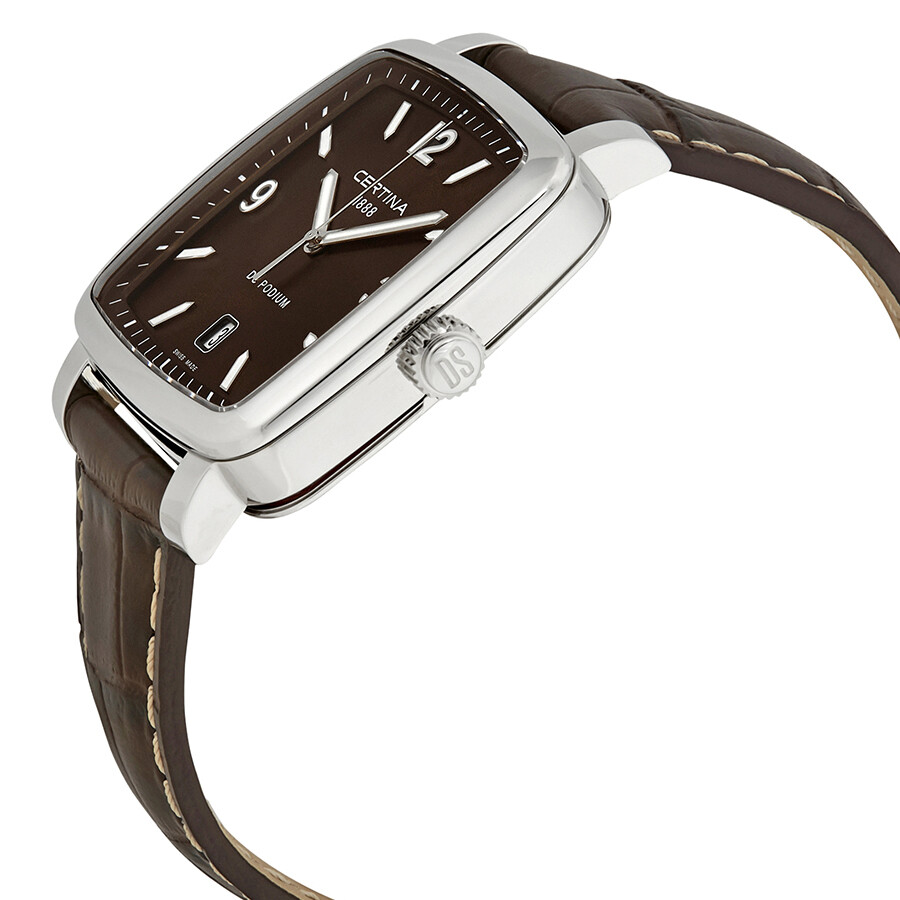 Certina DS Podium Brown Dial Black Leather Ladies Watch C025.510.16.297.00