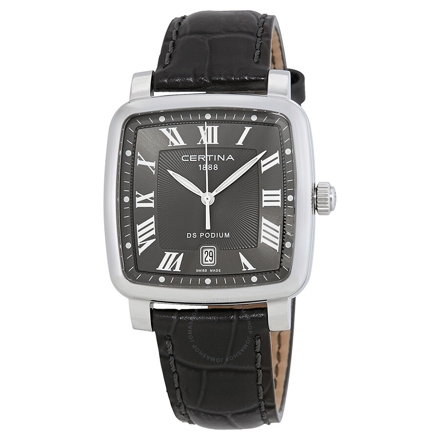 Certina DS Podium Grey Dial Black Leather Ladies Watch C025.510.16.083.00