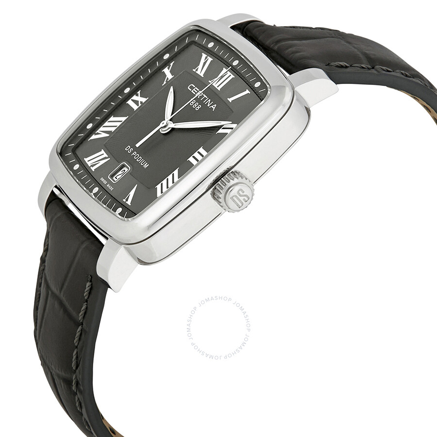 Certina DS Podium Grey Dial Black Leather Ladies Watch C025.510.16.083.00