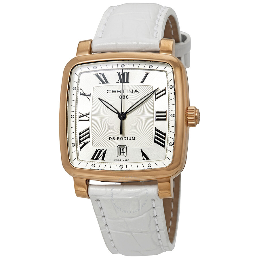 Certina DS Podium Silver Dial White Leather Watch C025.510.36.033.00