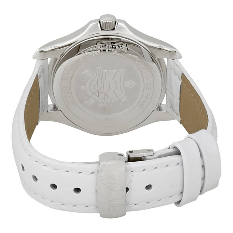 Certina DS Prime Round Genuine White Leather Ladies Quartz Watch C0042101603600