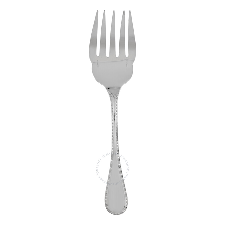 Christofle Sterling Silver Perles Fish Serving Fork 1416-080