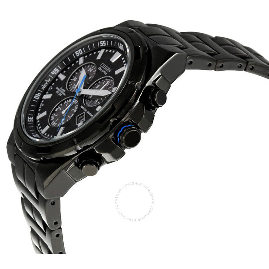 Citizen Perpetual Eco Drive Black Stainless Steel Chronograph Men's Watch BL5435-58E