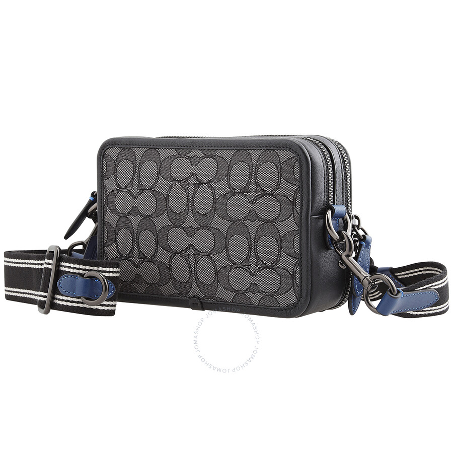 Coach Men's Charter Crossbody In Signature Jacquard - Charcoal/Black