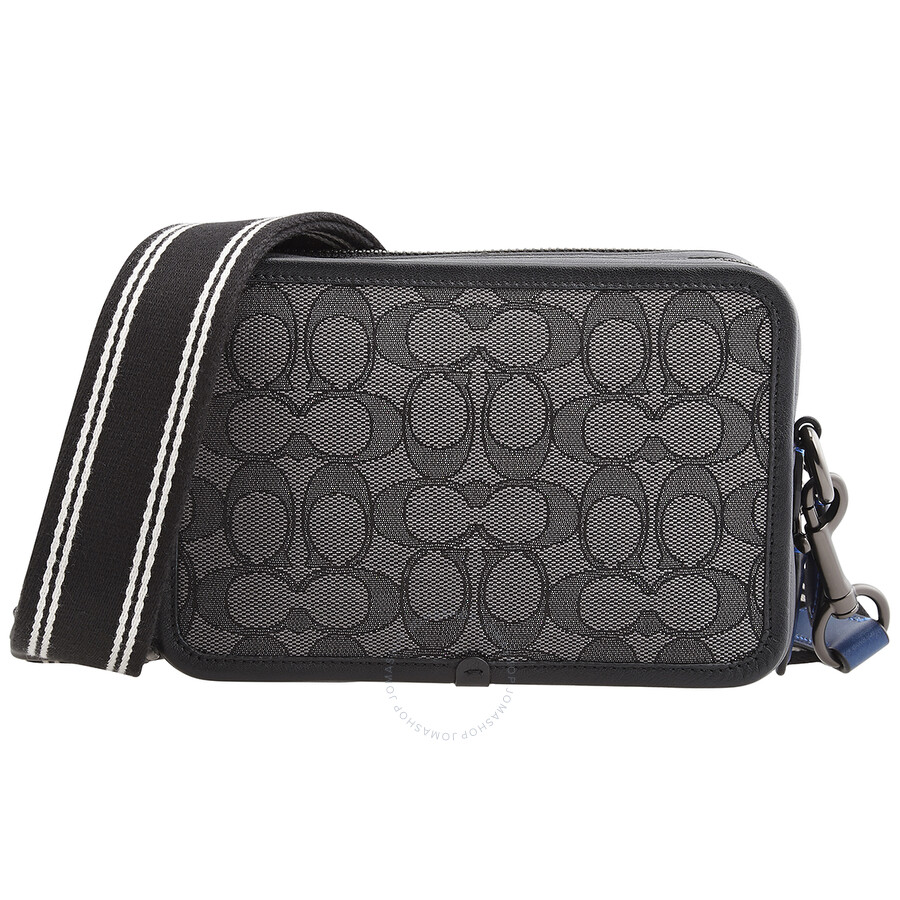 Coach Men's Charter Crossbody In Signature Jacquard - Charcoal/Black