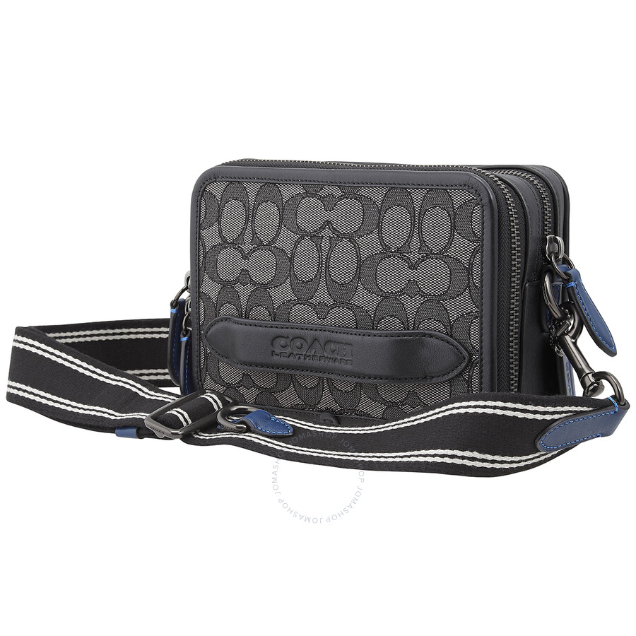 Coach Men's Charter Crossbody In Signature Jacquard - Charcoal/Black