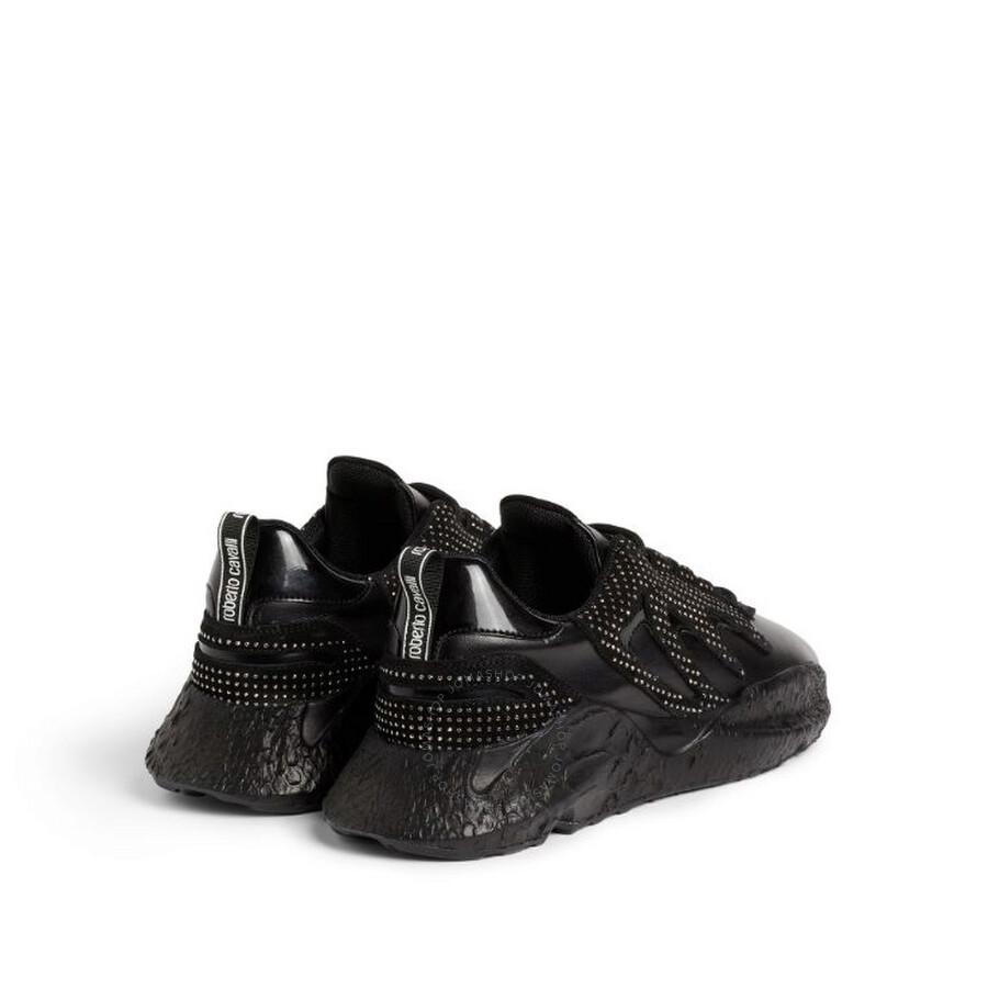 Roberto Cavalli Men's Black V1per Studded Low-top Sneakers