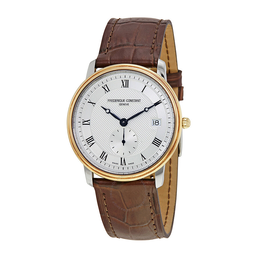 Frederique Constant Slim Line Quartz Silver Guilloche Gold-Plated Men's Watch