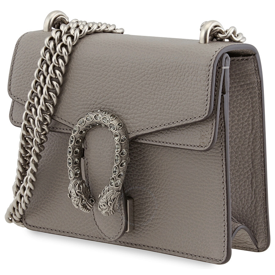 Gucci Ladies Grey Dionysus Leather Mini Bag