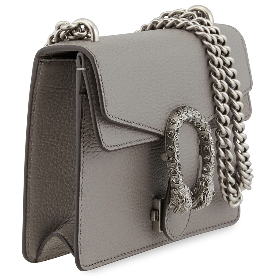 Gucci Ladies Grey Dionysus Leather Mini Bag