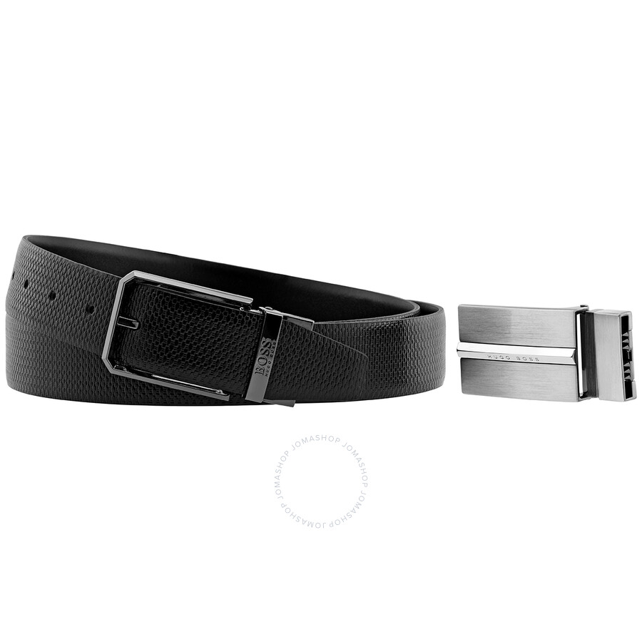 Hugo Boss Men's Detachable Buckle Leather Belt In Black