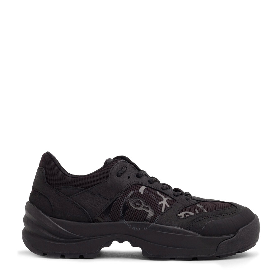 Kenzo Men's Black Work Nubuck And Mesh Low-top Sneakers