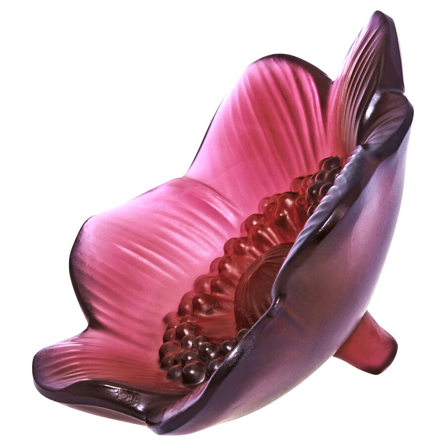 Lalique Anemone Flower Sculpture Red Crystal 10443200