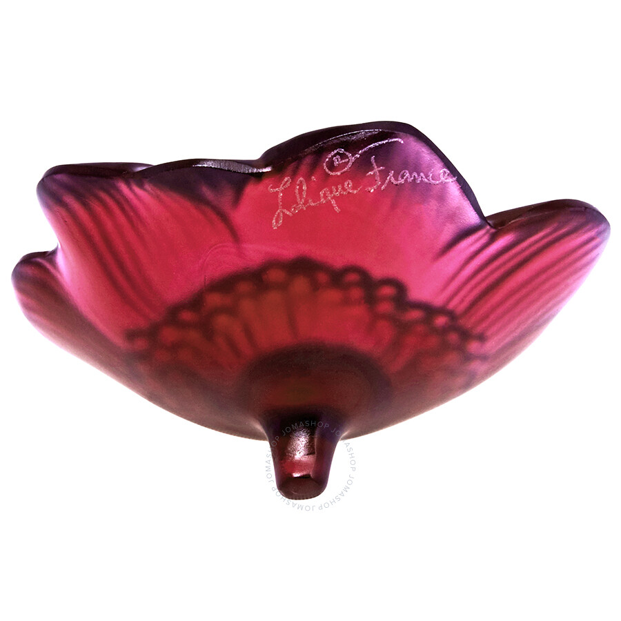 Lalique Anemone Flower Sculpture Red Crystal 10443200