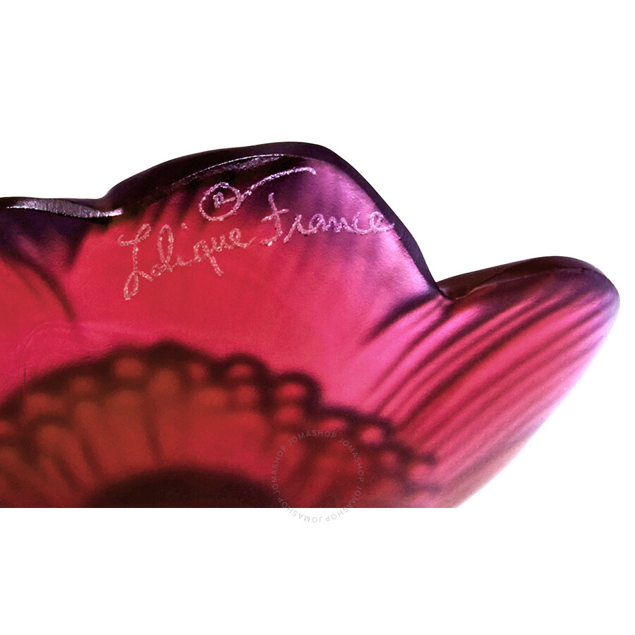 Lalique Anemone Flower Sculpture Red Crystal 10443200