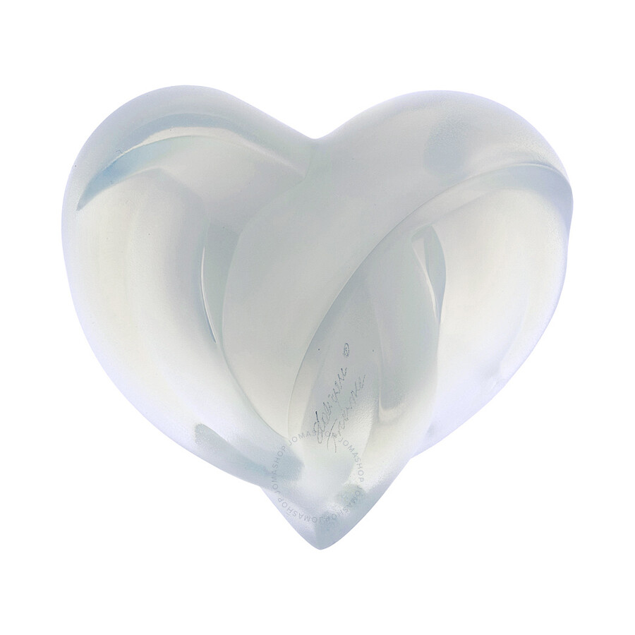 Lalique Crystal Hearts Sculpture Opalescent Paperweight 1184800