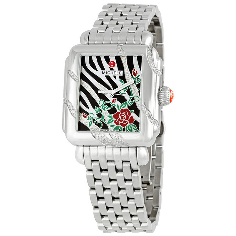 Michele Deco Safari Zebra Rose Ladies Watch MWW06T000014