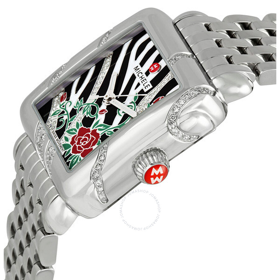 Michele Deco Safari Zebra Rose Ladies Watch MWW06T000014