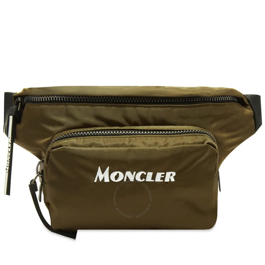 Moncler Nylon Drill Durance Belt Bag In Military Green