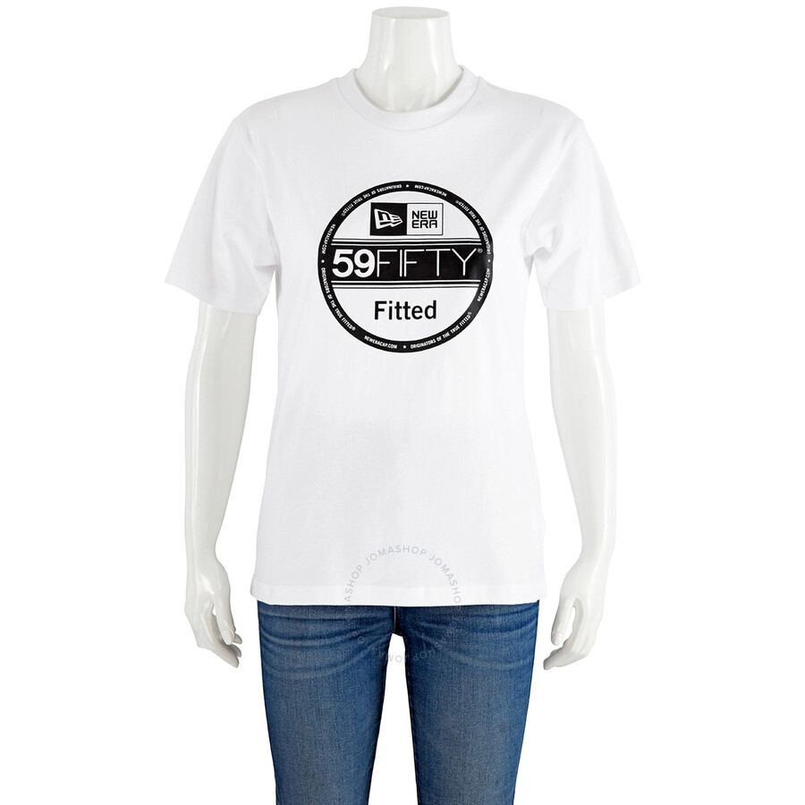 New Era Ladies Visor Sticker T-Shirt in White