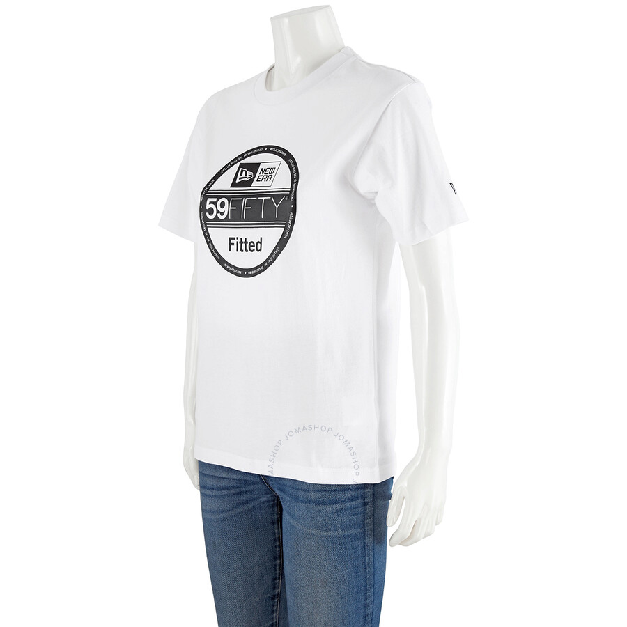 New Era Ladies Visor Sticker T-Shirt in White