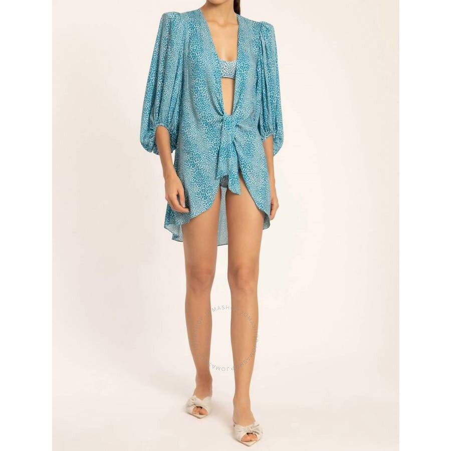 Adriana Degreas Ladies Voluminous Sleeves And Knot Cover-Up Tortoise